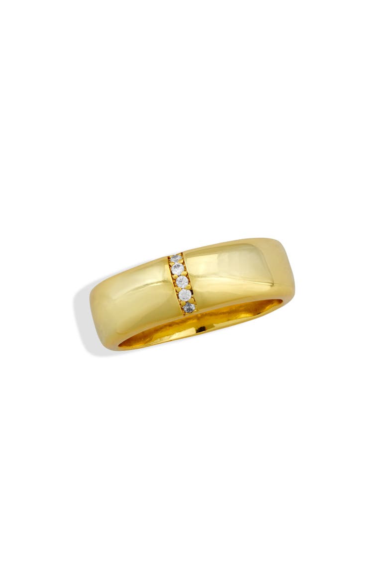 Cubic Zirconia Polished Band Ring, Main, color, YELLOW