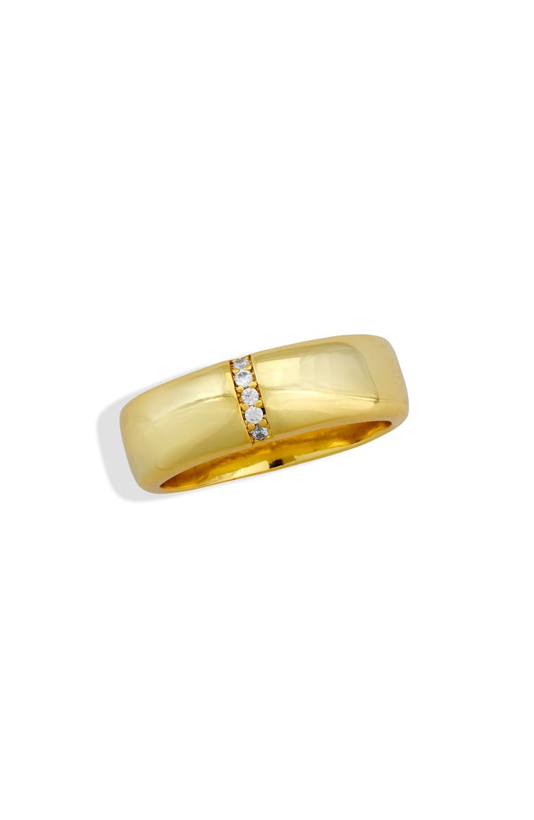 SAVVY CIE JEWELS Cubic Zirconia Polished Band Ring, Main, color, Yellow