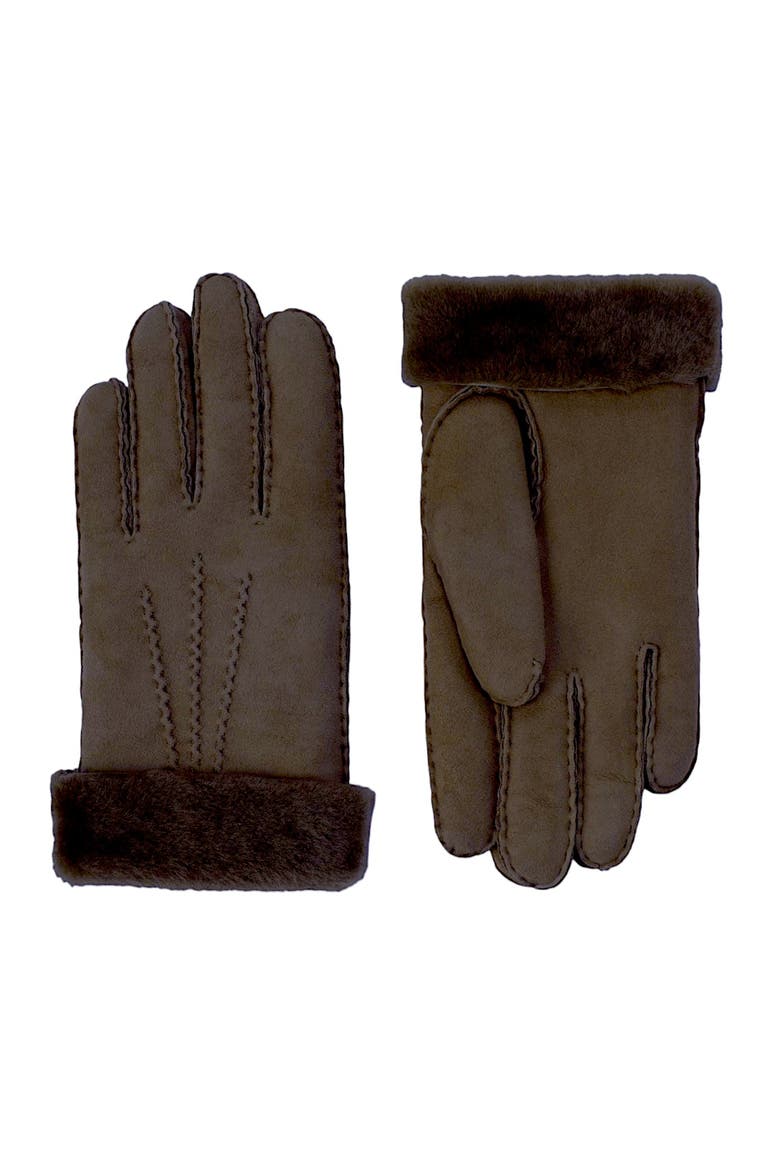 Hand-Sewn Premium Lamb Fur Gloves, Alternate, color, dark brown