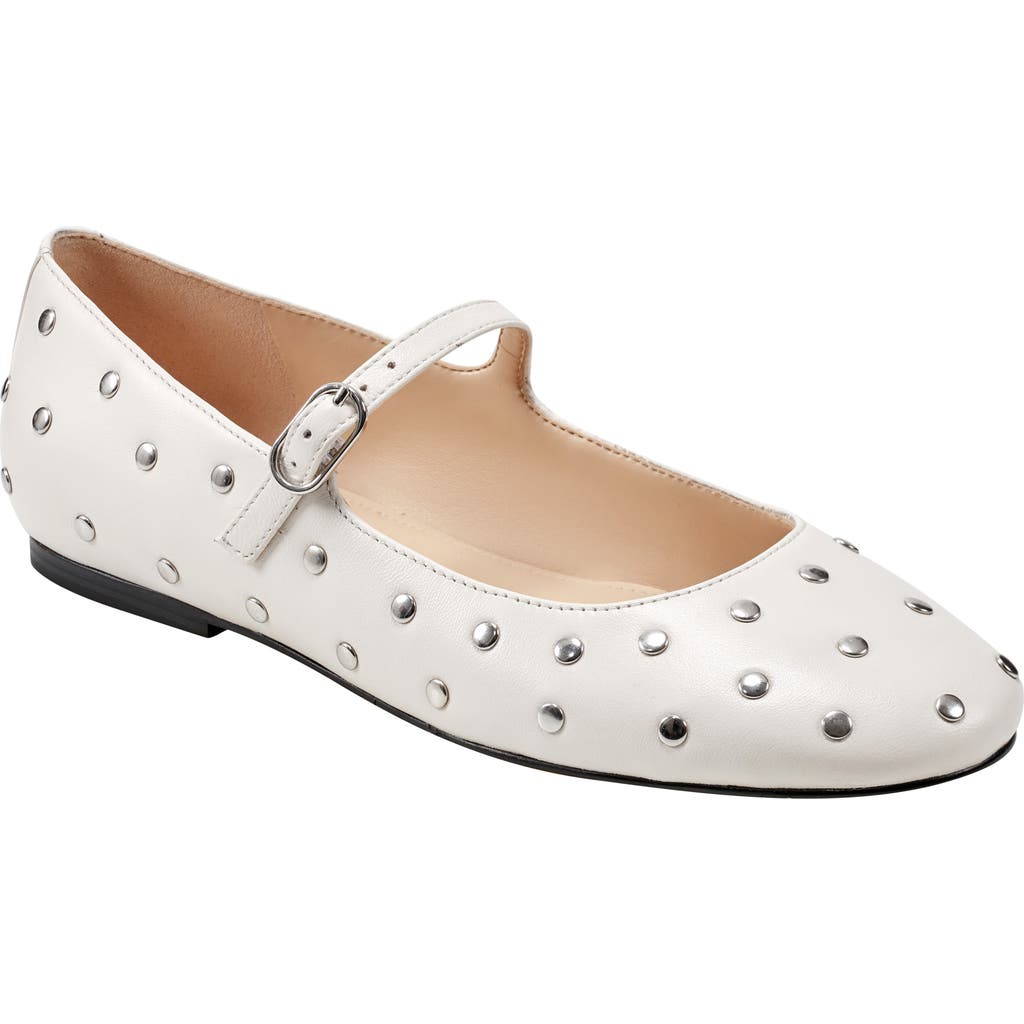 Marc Fisher Ltd Elizza Studded Mary Jane Flat In White