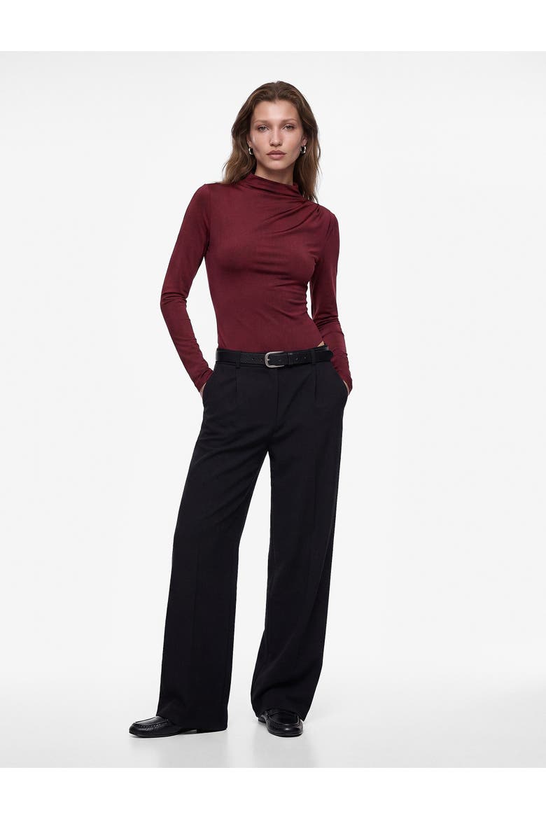 Long Sleeve High Neck Bodysuit, Main, color, BORDEUX