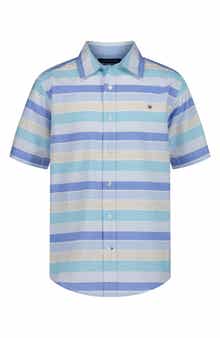 Tommy Hilfiger Kids' Railroad Stripe Short Sleeve Shirt