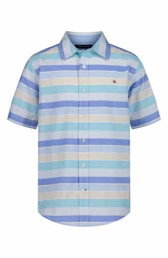Tommy Hilfiger Kids' Railroad Stripe Short Sleeve Shirt