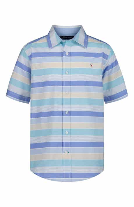 Tommy Hilfiger Kids' Railroad Stripe Short Sleeve Shirt