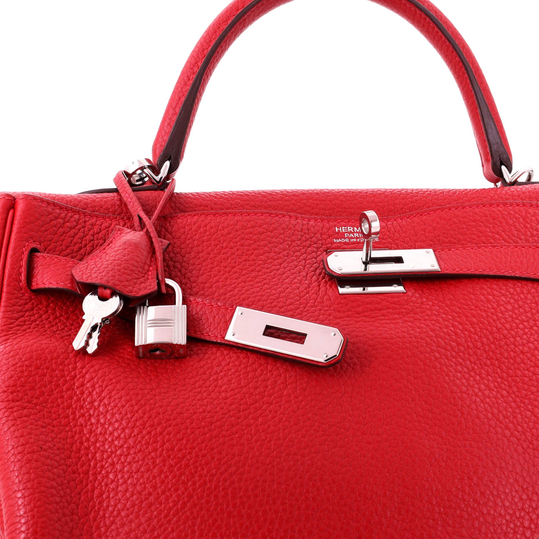 Pre-Owned Hermes Kelly Handbag Red Clemence with Palladium Hardware 35, Alternate, color, Rouge Casaque