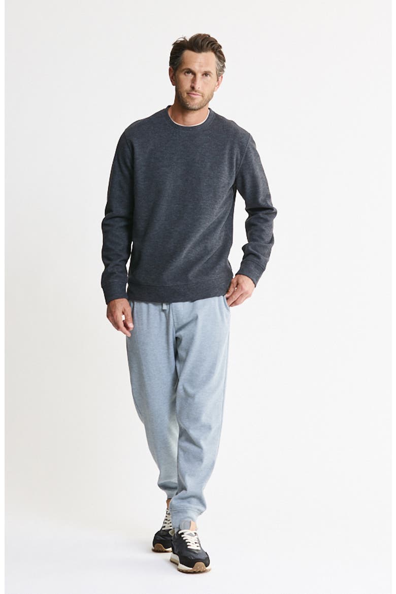 Textured Crewneck Sweater, Alternate, color, BLUE WOOL