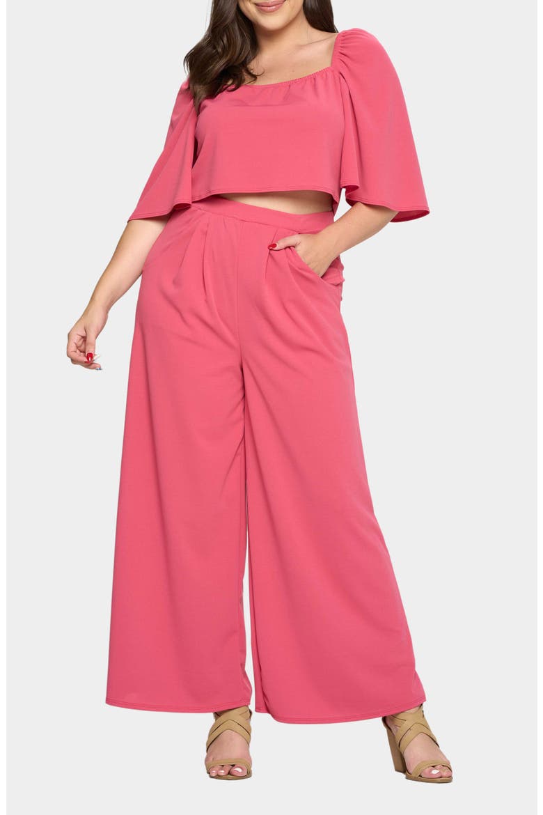 Rachel Pocket High Waist Wide Leg Pants, Alternate, color, PINK
