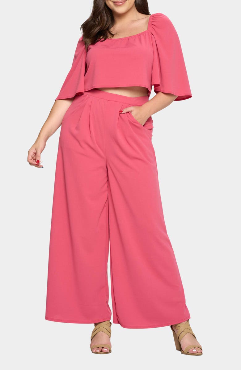 L I V D Rachel Pocket High Waist Wide Leg Pants, Alternate, color, Pink