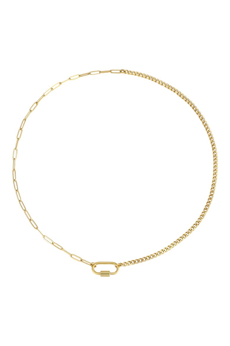18K Gold Plated Stainless Steel Carabiner Pendant Necklace, Alternate, color, GOLD