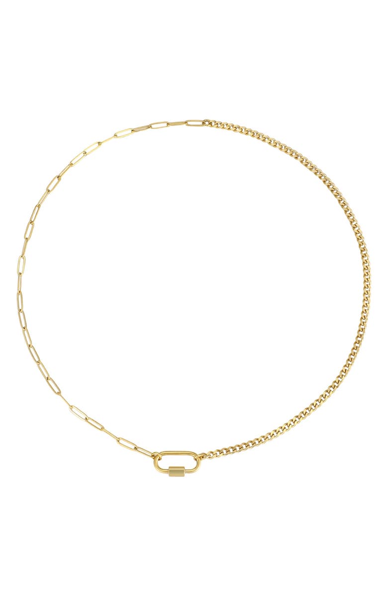 Adornia 18K Gold Plated Stainless Steel Carabiner Pendant Necklace, Alternate, color, Gold