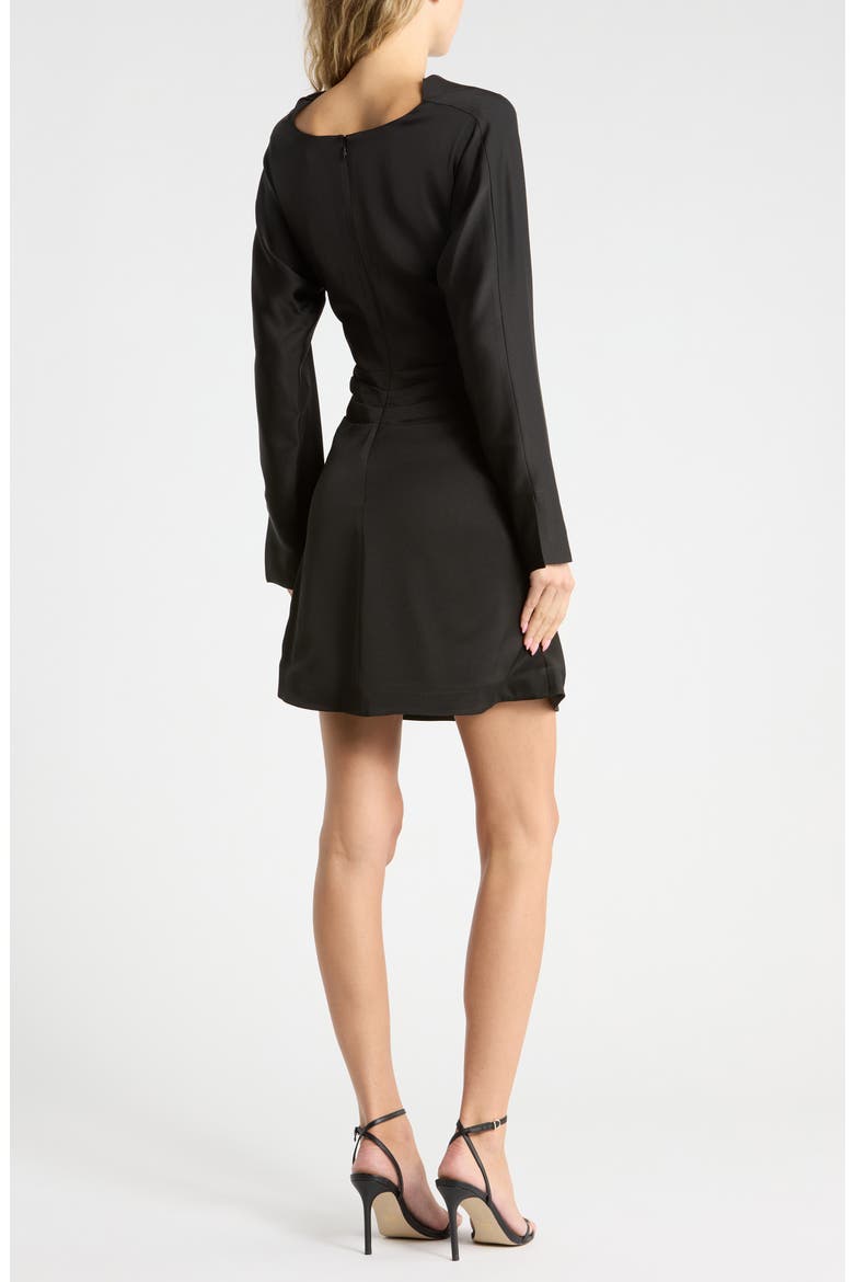 Harpor Long Sleeve Minidress, Alternate, color, BLACK