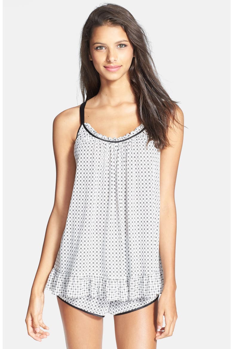 'Summer Nights' Short Pajamas, Main, color, BLACK DITSY DOTS