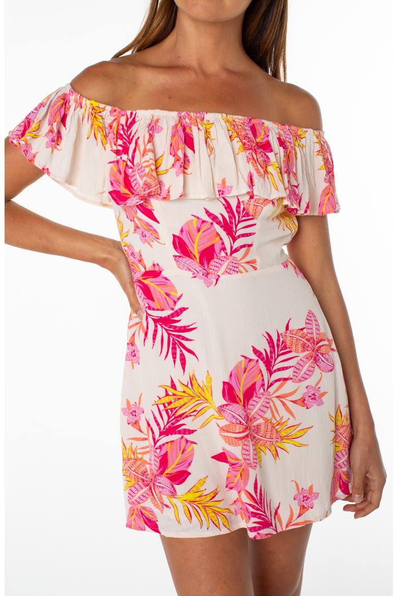 Clear Sky Off the Shoulder Mini Sundress, Alternate, color, DEW