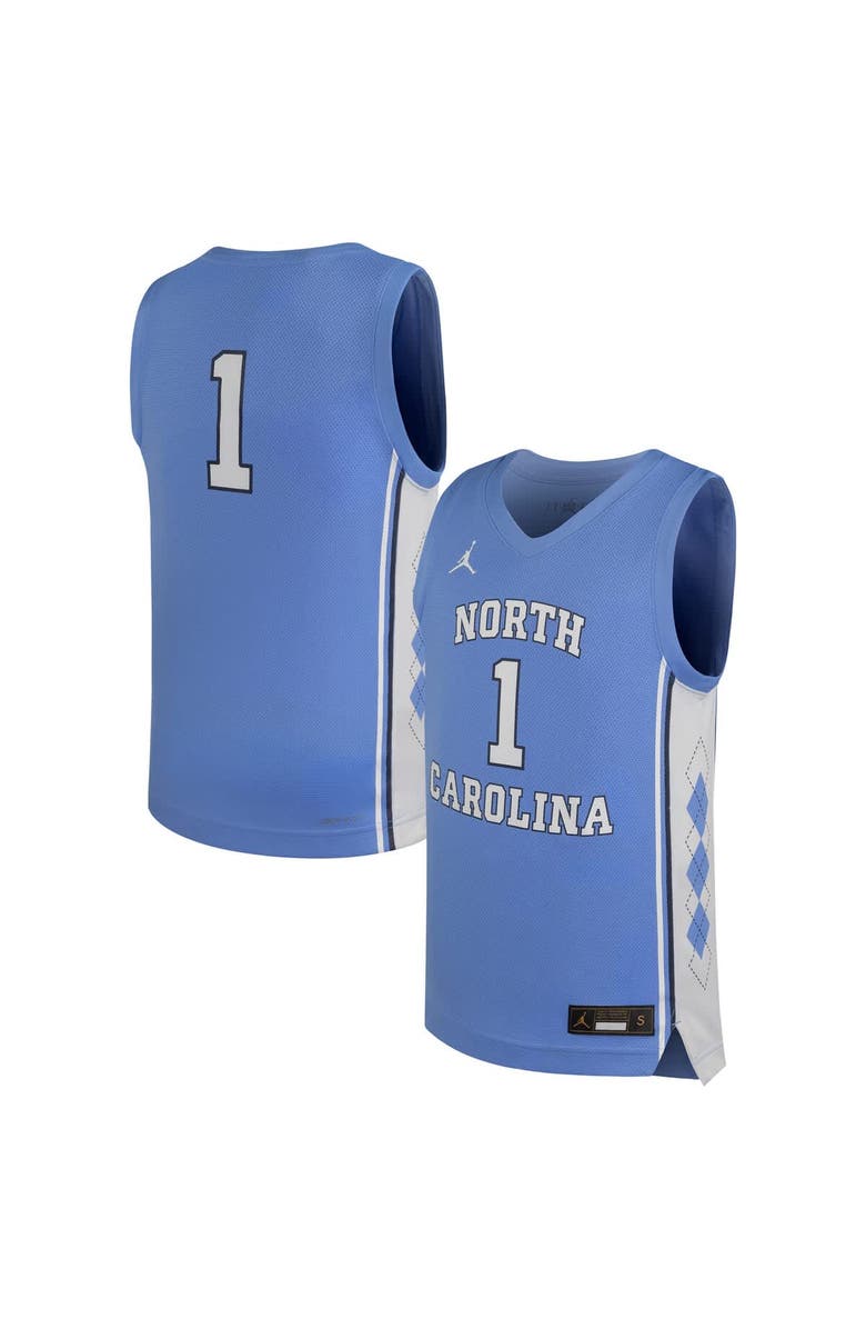 Jordan Brand Youth Jordan Brand Carolina Blue North Carolina Tar Heels Replica Basketball Jersey, Main, color, Light Blue