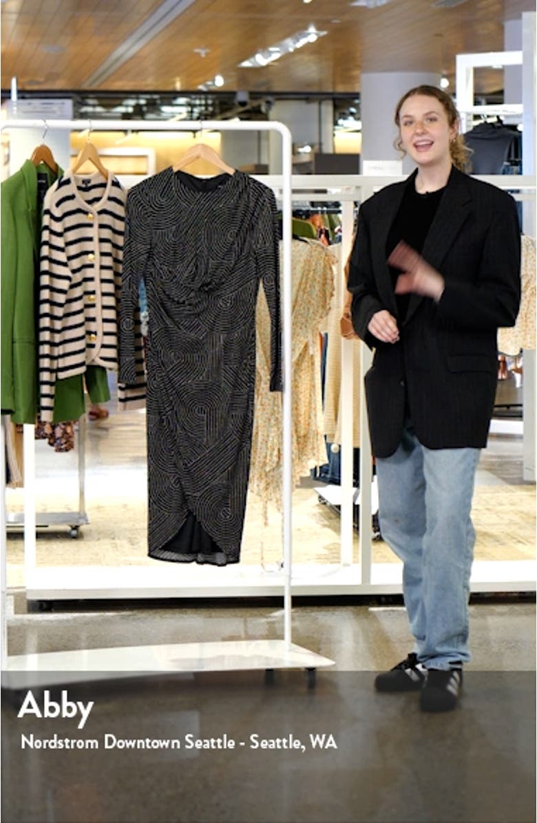 Abstract Print Long Sleeve Midi Dress, sales video thumbnail