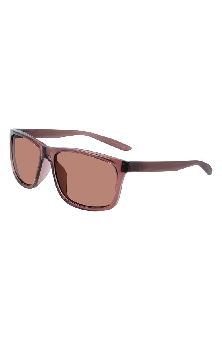Nike Chaser Ascent 59mm Rectangular Sunglasses, Alternate, color, Smokey Mauve/ Copper Lens