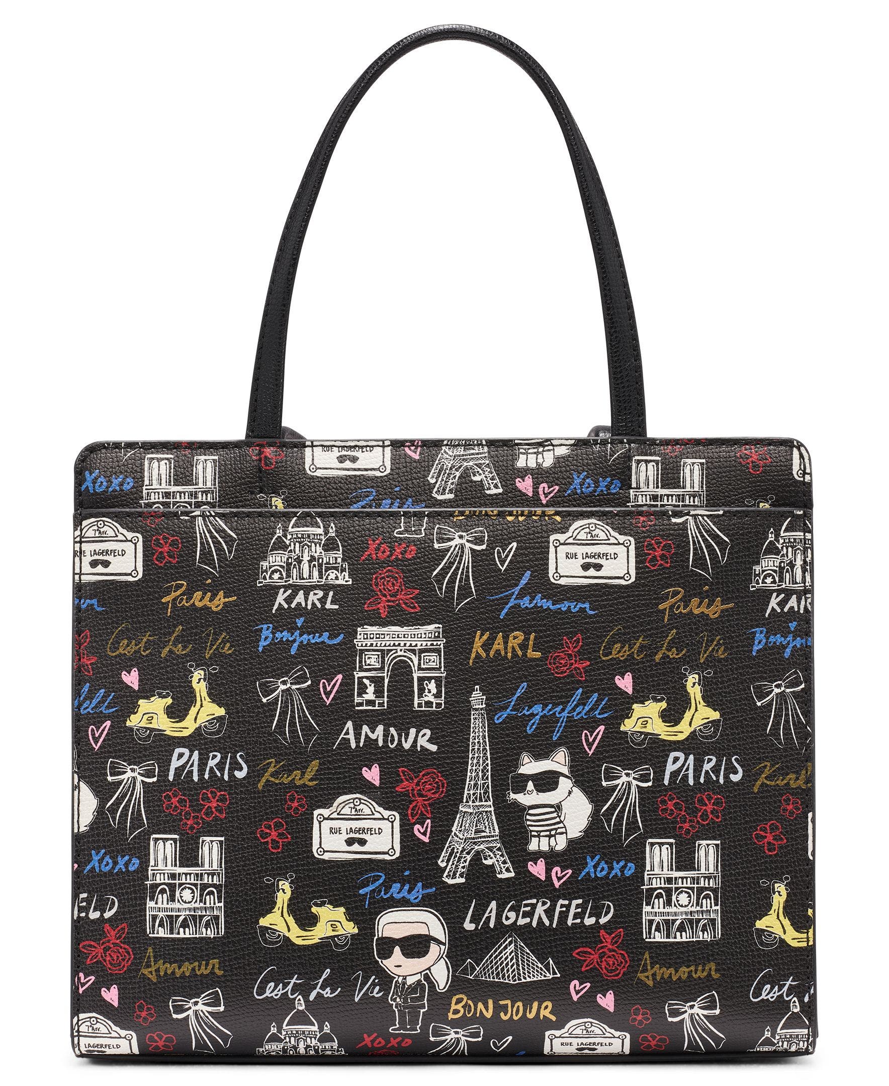 KARL LAGERFELD PARIS Maybelle Satchel, Alternate, color, Black Multi