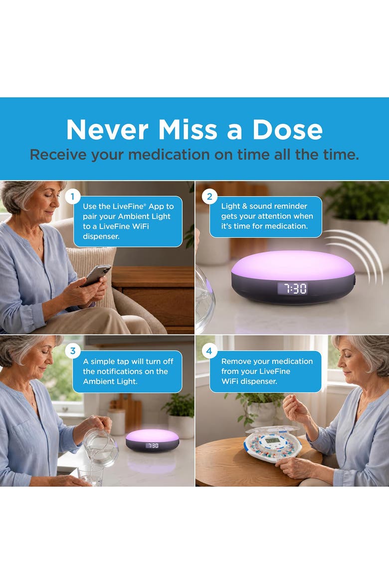Multifunctional Ambient Light, Smart Medication Reminder, WiFi Clock, App Control & Audible Alarm, Alternate, color, Multicolor