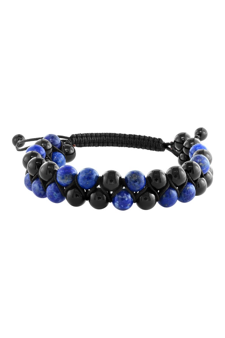 Onyx & Lapis Beaded Bracelet, Alternate, color, BLUE