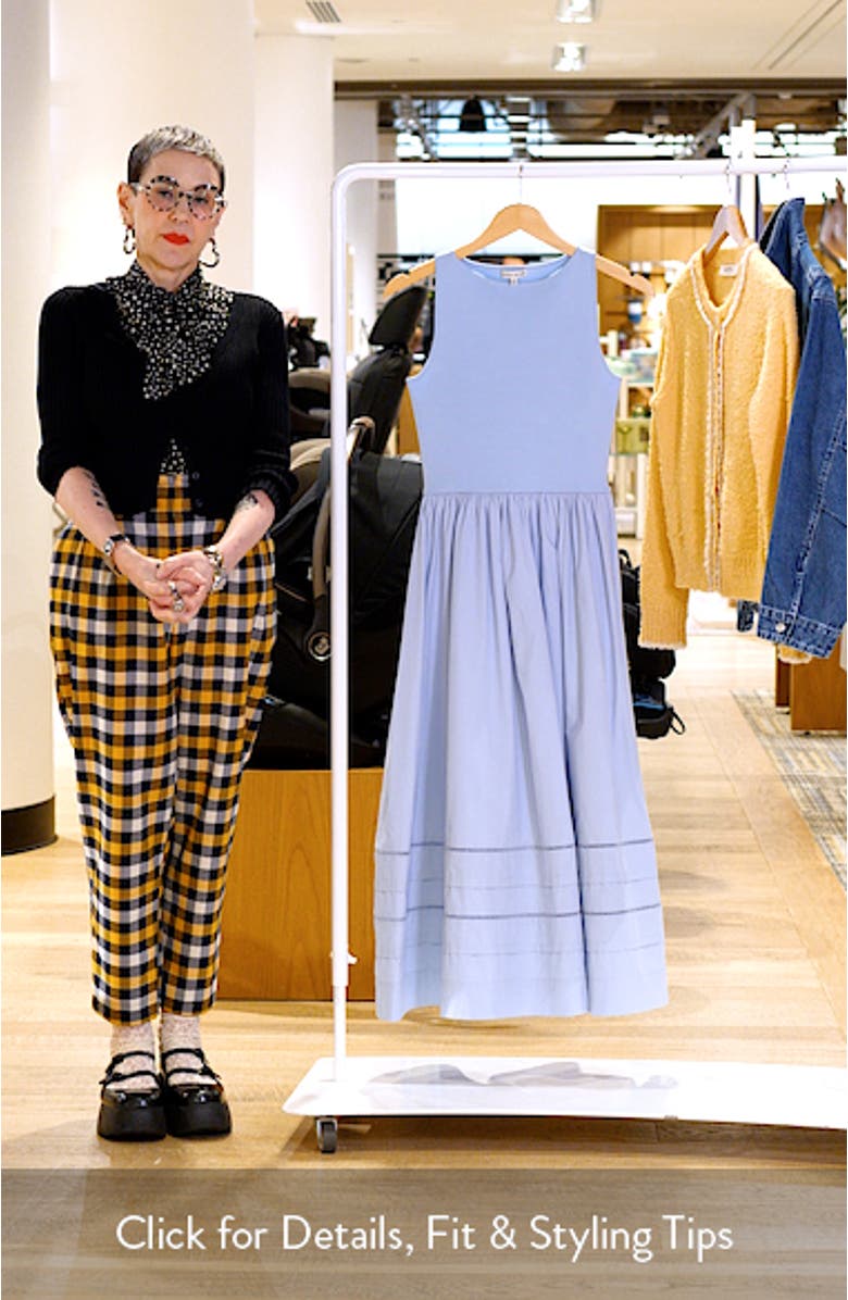 Sleeveless Mixed Media Midi Dress, sales video thumbnail