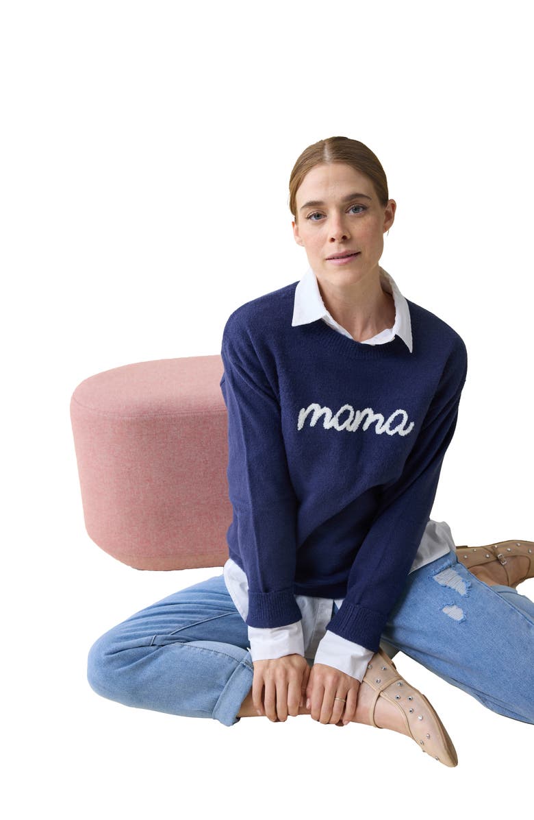 Ingrid & Isabel<sup>®</sup> Mama Maternity Sweater, Alternate, color, Navy