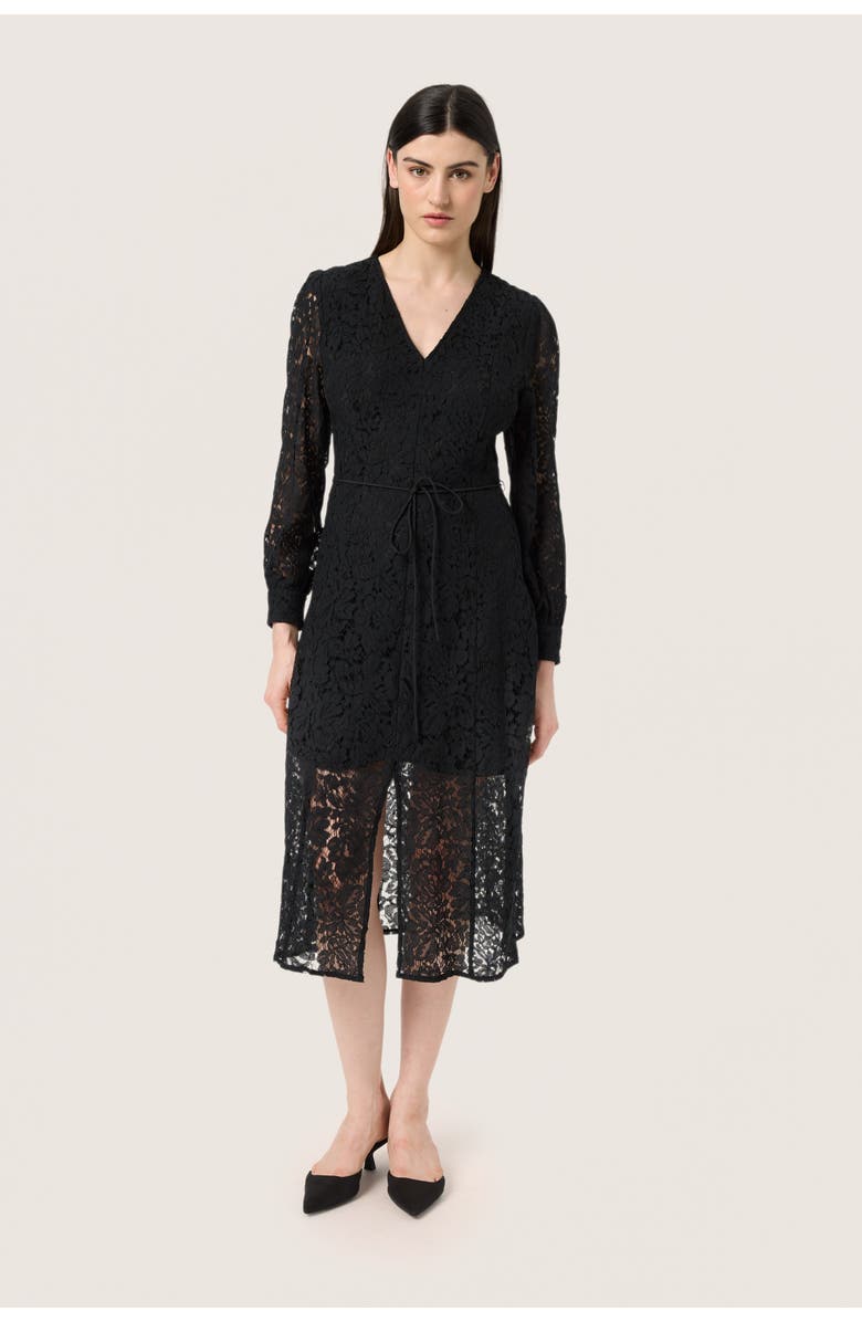 Soaked in Luxury SLHanni V-neck Long Sleeves Lace Dress, Main, color, Black
