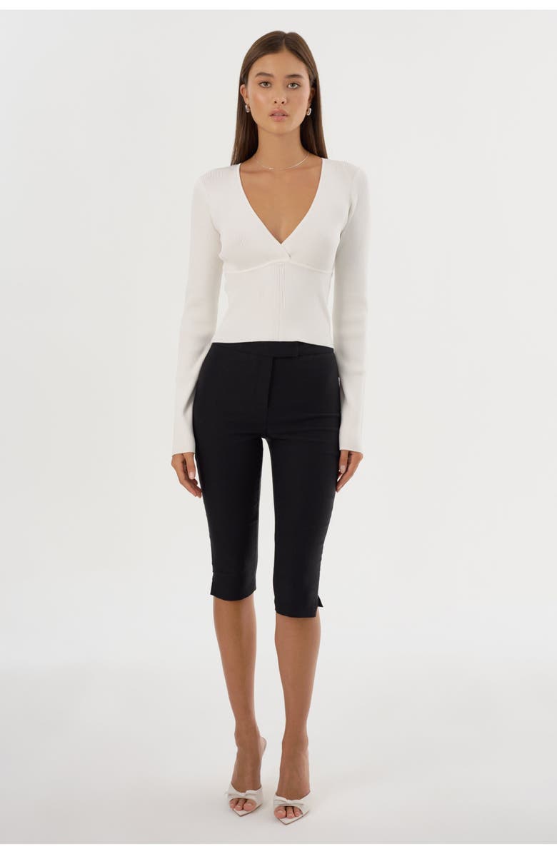 LAMARQUE ROMANE | Rib Knit Long Sleeve Top, Alternate, color, Off White