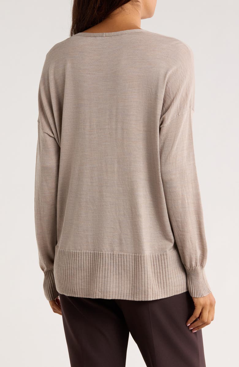 Eileen Fisher V-Neck Wool Sweater, Alternate, color, Dove