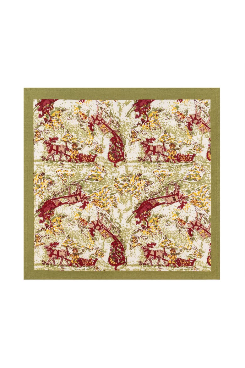 Renne Napkins, Alternate, color, Red/Green 19" x 19"