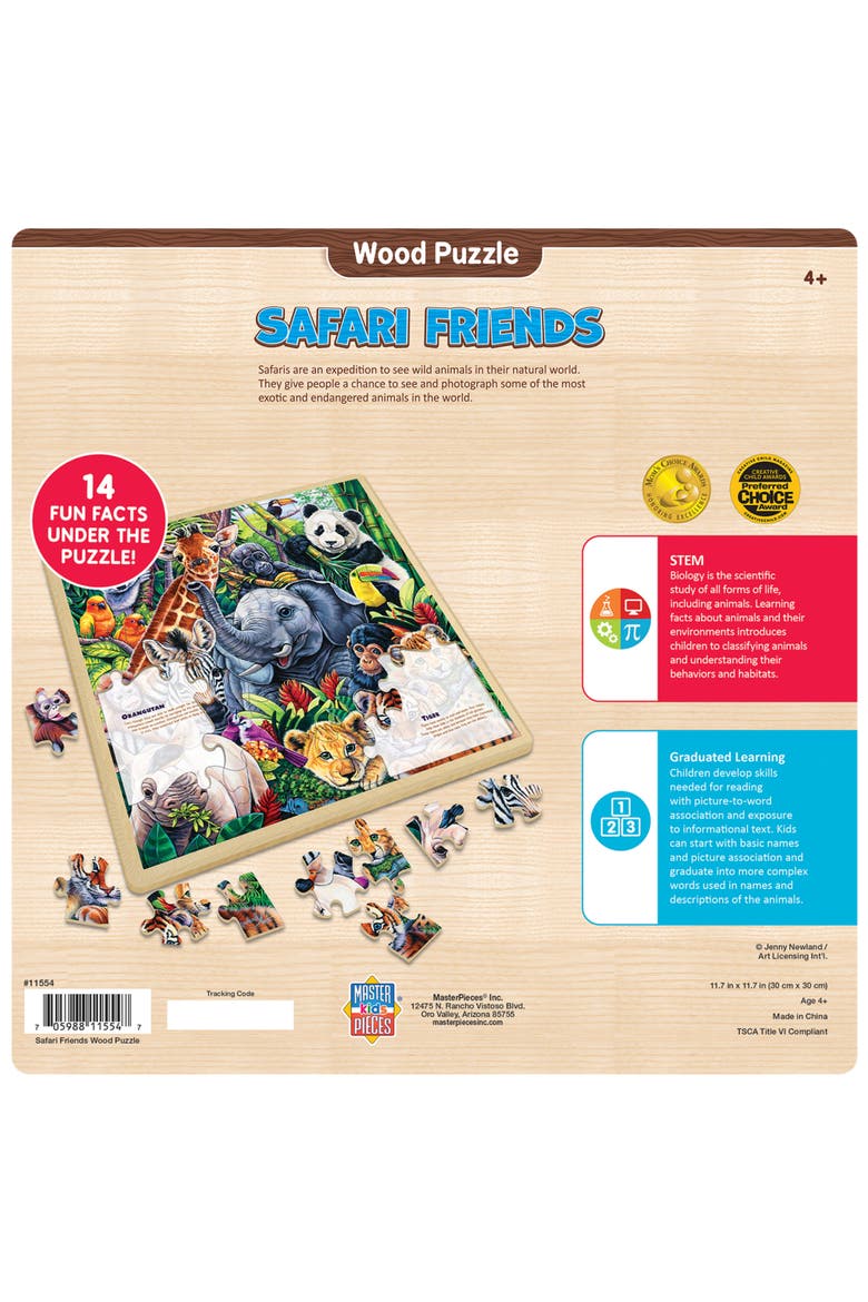 Safari Friends 48 Piece Wood Puzzle, Alternate, color, Multicolor