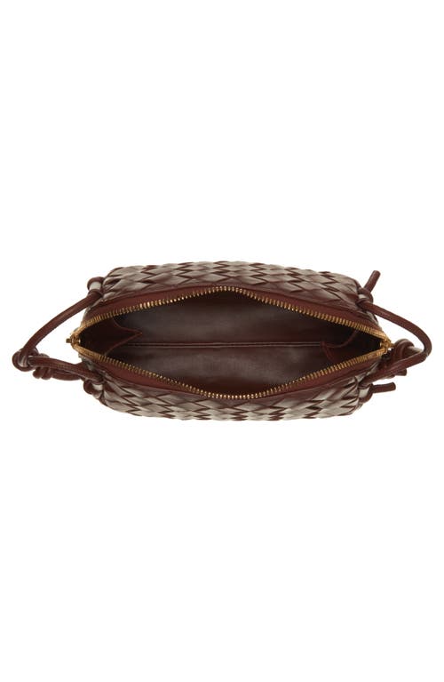 Bottega Veneta Mini Concert Intrecciato Leather Crossbody Bag In 2504 Sapele-gold