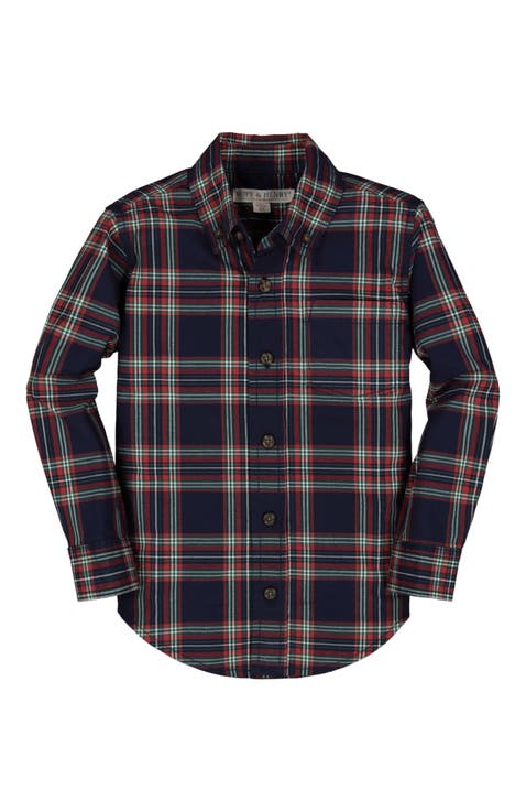 Boys' Organic Poplin Button Down Shirt, Infant