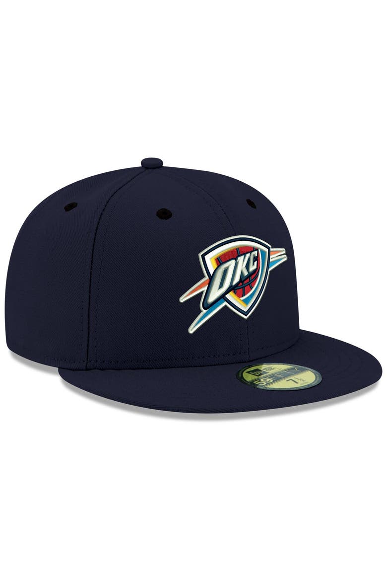 Men's New Era Navy Oklahoma City Thunder Official Team Color 59FIFTY Fitted Hat, Alternate, color, Navy