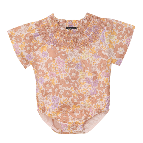 Floral Print Woven Short Sleeve Bubble (Baby)