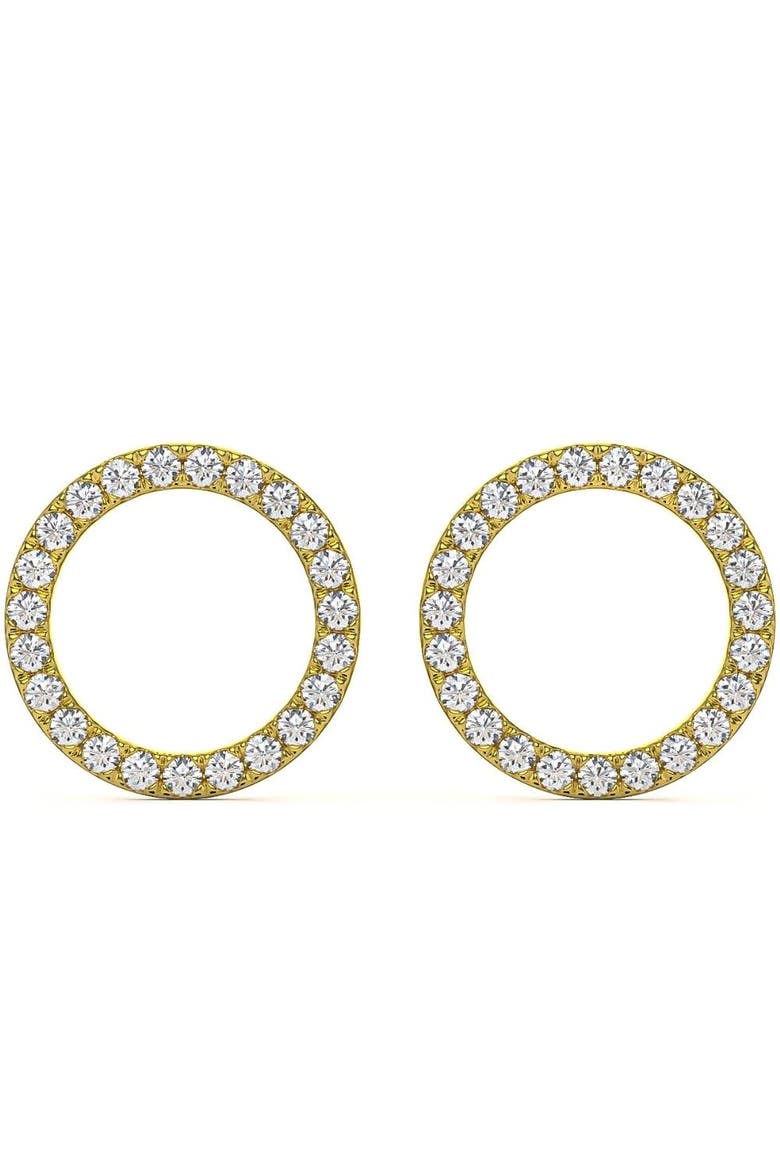 1/4Ct Circle Diamond Earrings in White, Yellow, or Gold Lab Grown, Main, color, 10k Yellow Gold