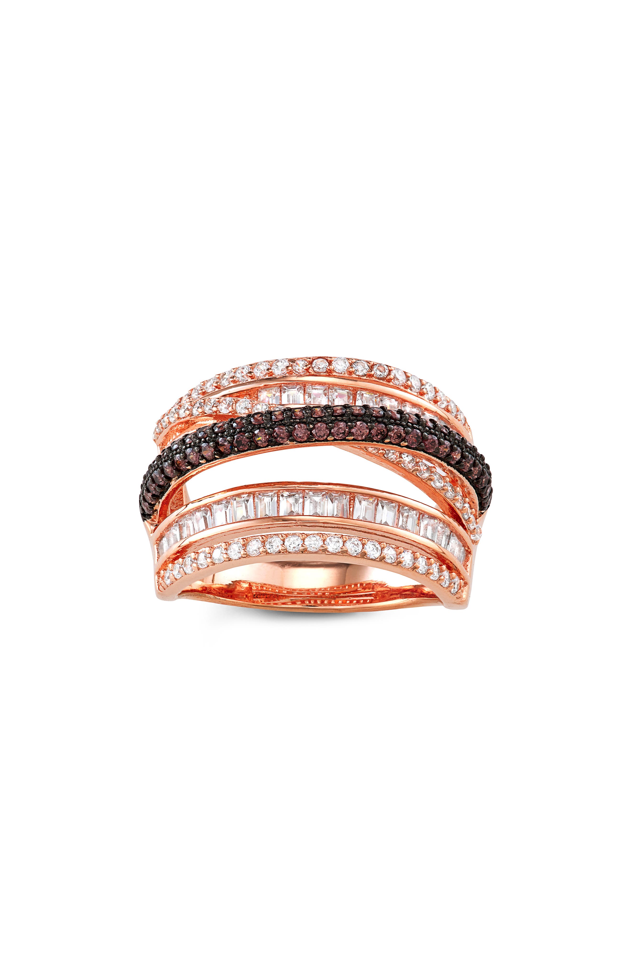 FZN Two-Tone Cubic Zirconia Multiband Ring