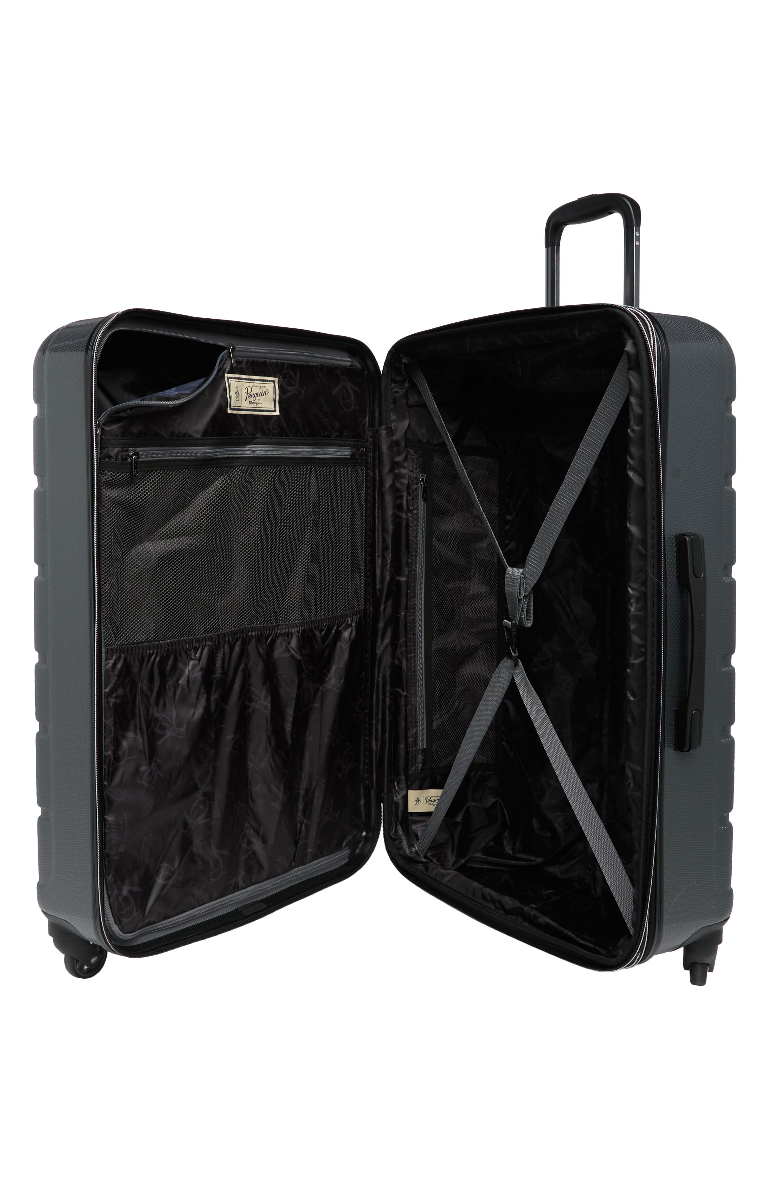 Original Penguin Crimson Check-In Spinner Luggage, Alternate, color, 