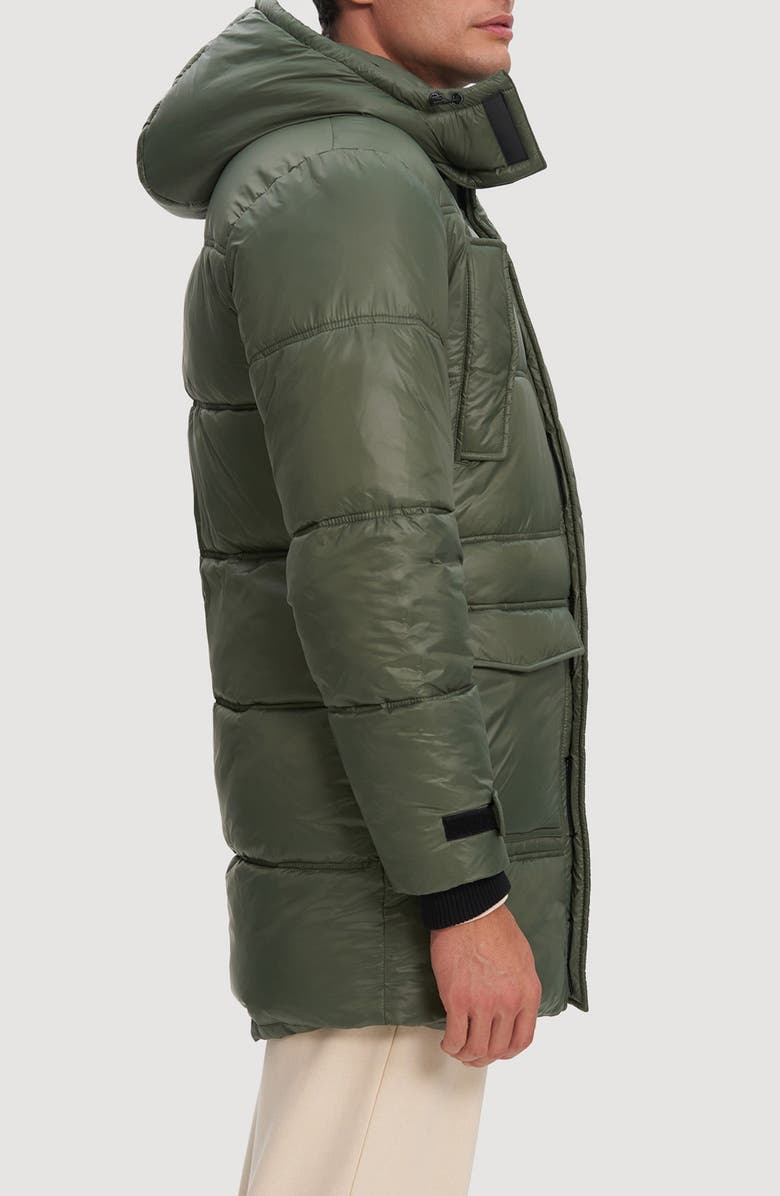 Noize Kiefer Mid Length Puffer Coat, Alternate, color, Uniform Green