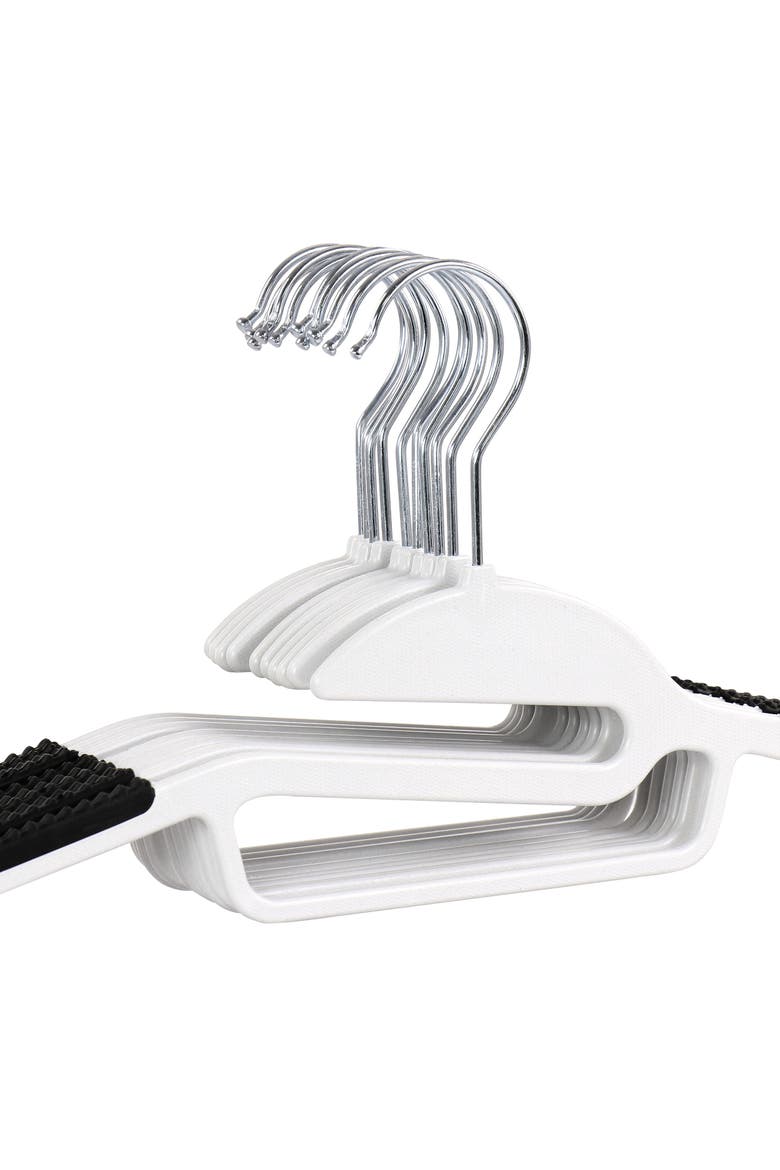 50 Piece Non Slip Hanger with U-slide, Alternate, color, Black