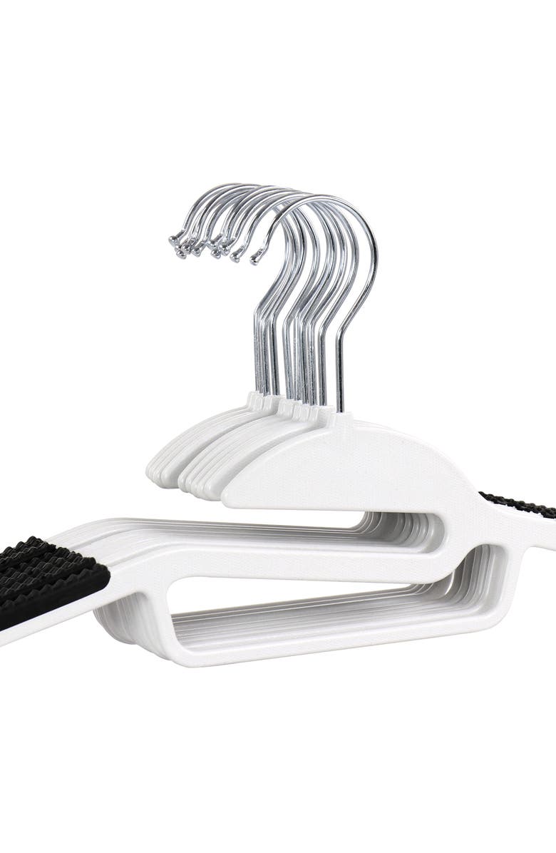 Elama Home 50 Piece Non Slip Hanger with U-slide, Alternate, color, Black