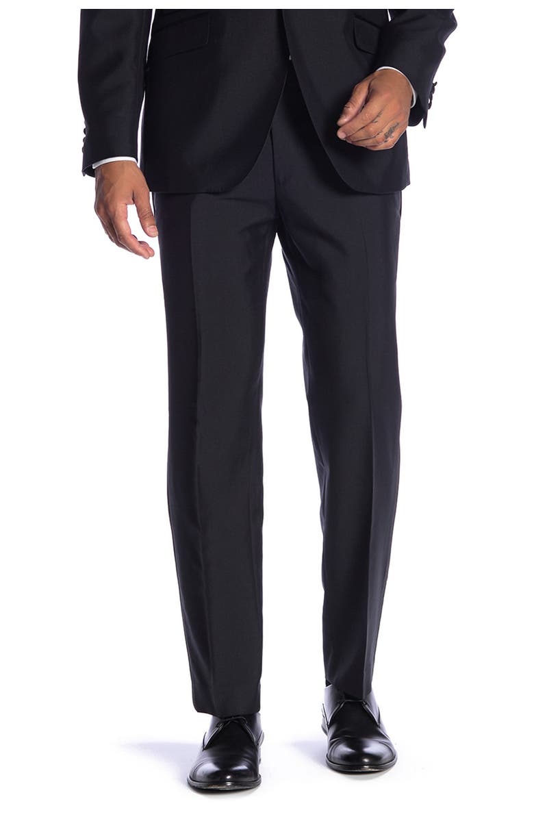 SAVILE ROW CO New Heathrow Black Modern Fit Tuxedo Pants - 30-34" Inseam, Main, color, Black