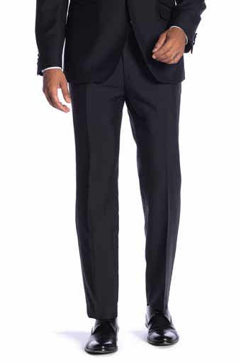 SAVILE ROW CO New Heathrow Black Modern Fit Tuxedo Pants - 30-34" Inseam
