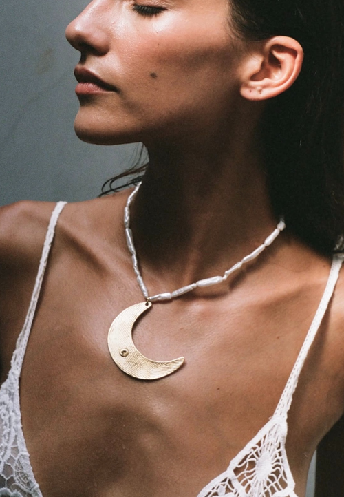 Sccollection Luna Necklace In Metallic