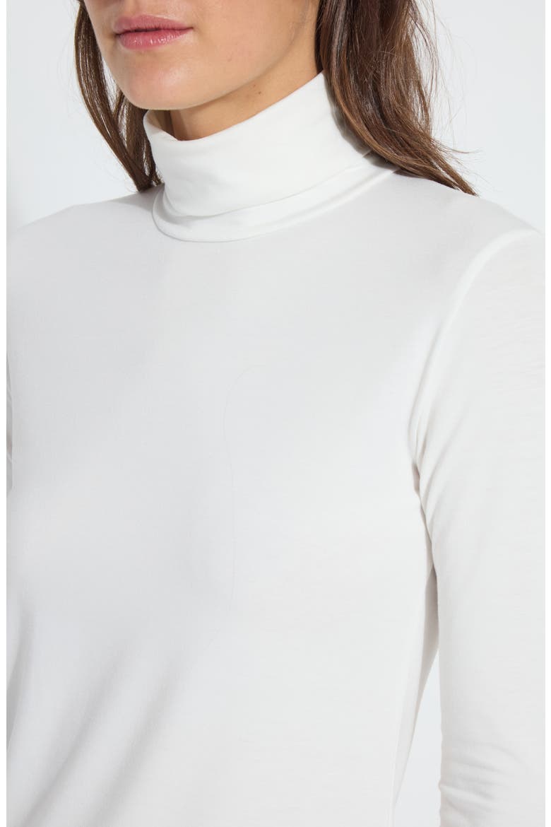 'Lyssentials Essential Long Sleeve Turtleneck Top, Alternate, color, OFF WHITE