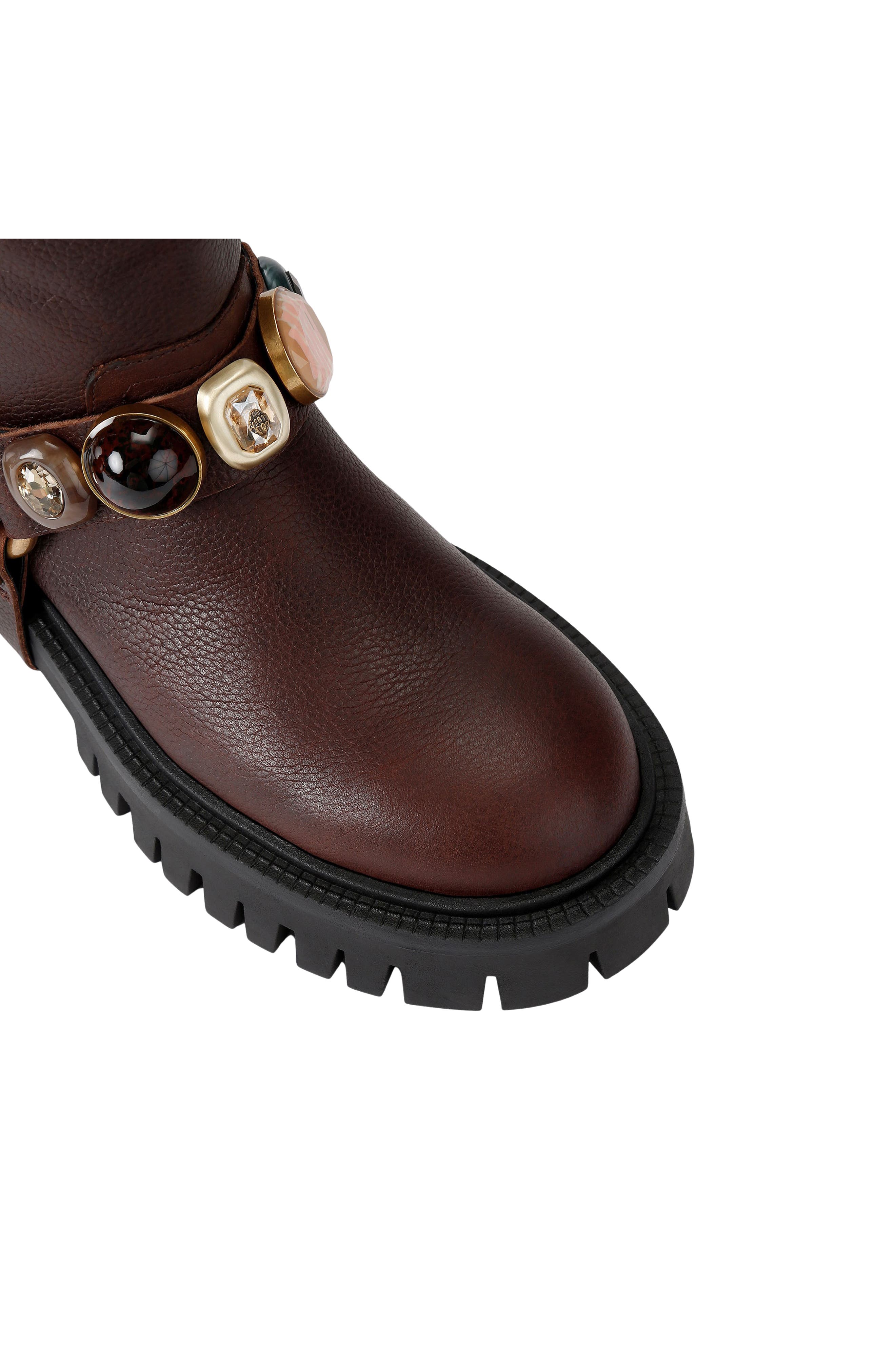 Loulou Harness Biker Boot, Alternate, color, BROWN