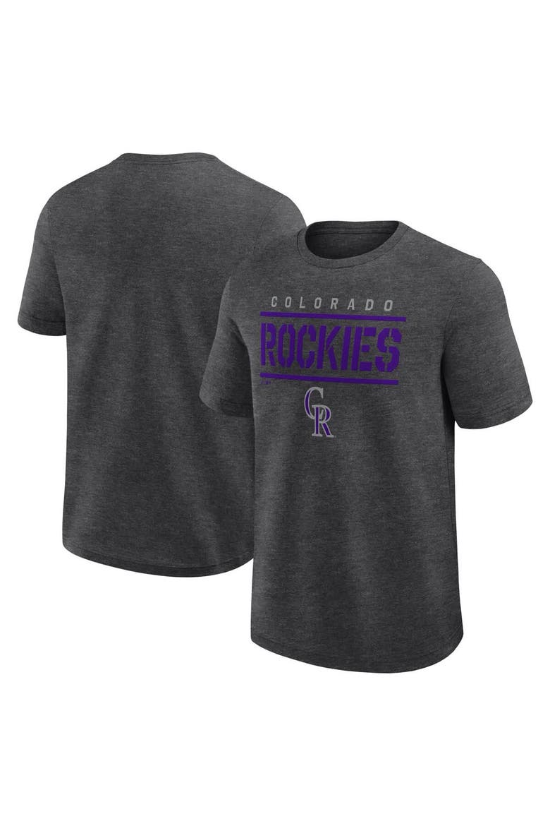 Men's Fanatics Heather Charcoal Colorado Rockies Top Notch T-Shirt, Alternate, color, Heather Charcoal
