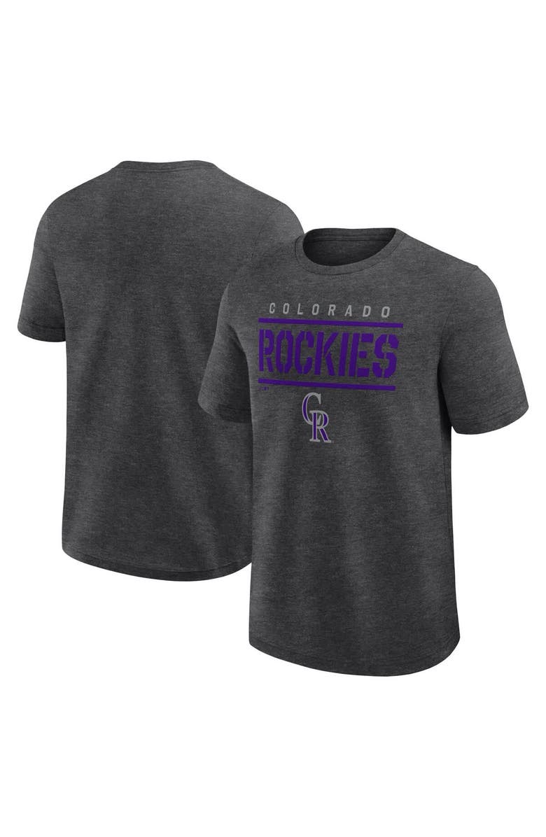 FANATICS Men's Fanatics Heather Charcoal Colorado Rockies Top Notch T-Shirt, Alternate, color, Heather Charcoal
