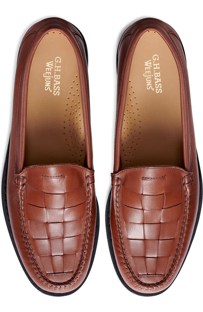 G.H.BASS Larson Woven Weejun Penny Loafer, Alternate, color, Dark Tan