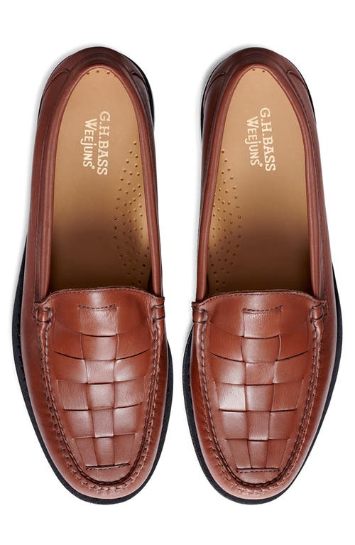 G.h.bass Larson Woven Weejun Penny Loafer In Dark Tan