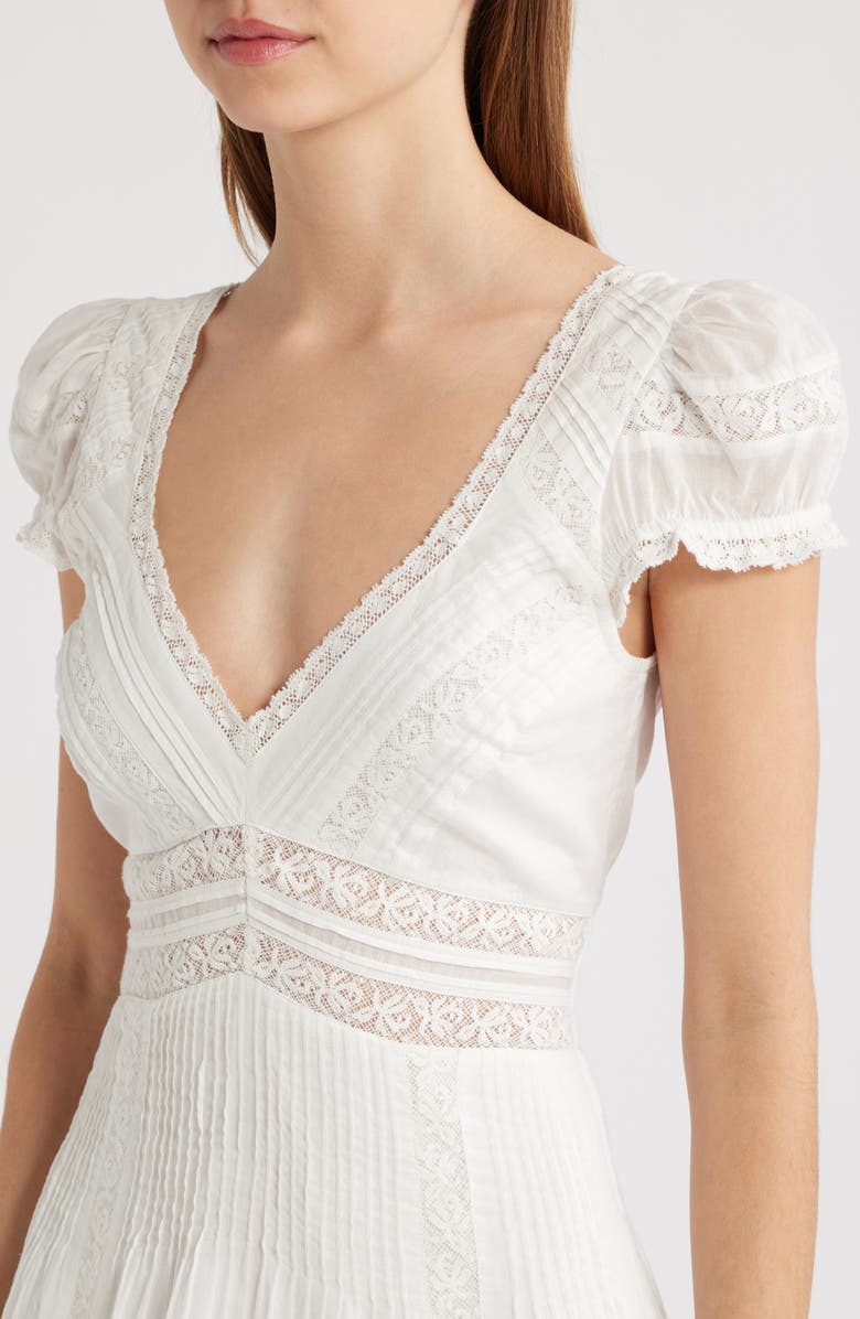 LoveShackFancy Suvi Lace Trim Cocktail Dress, Alternate, color, 